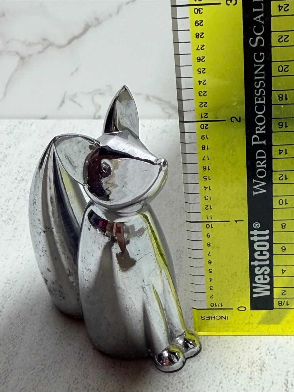 Umbra Chrome Silver Fox Decorative Accent Figurine ring holder